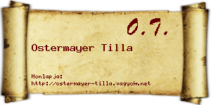 Ostermayer Tilla névjegykártya